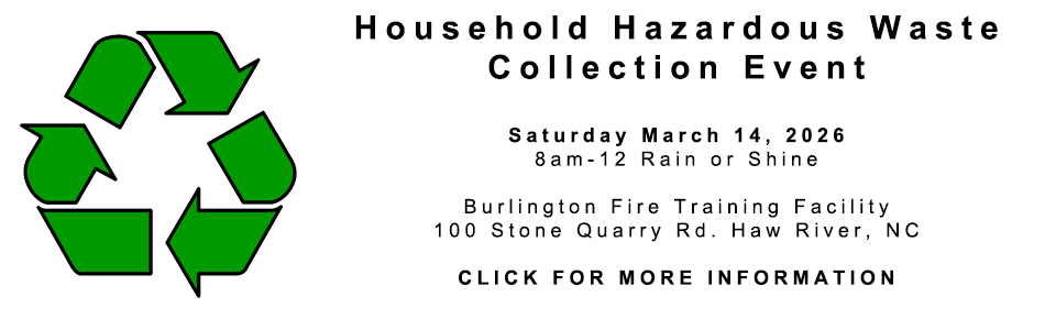 recyling logo with household hazardous waste collection event information